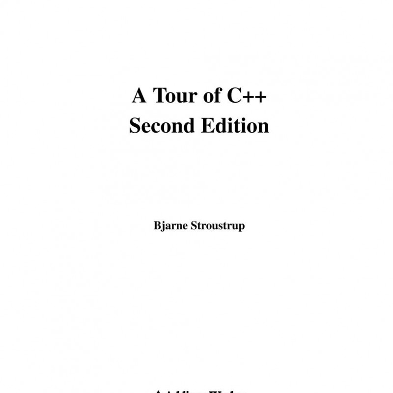 A Tour of C++