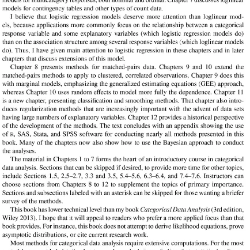 An Introduction to Categorical Data Analysis