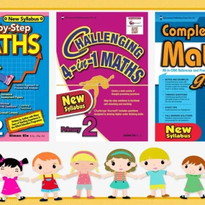 Bộ 3 Quyển - Level 2 - Complete maths, Step by step math, Challenging 4 in 1 maths (Tiểu học) - Hanoi Bookstore