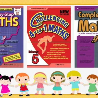 Bộ 3 Quyển - Level 5 - Complete maths, Step by step math, Challenging 4 in 1 maths (Tiểu học) - Hanoi Bookstore