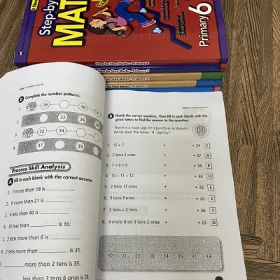 Bộ 3 Quyển - Level 5 - Complete maths, Step by step math, Challenging 4 in 1 maths (Tiểu học) - Hanoi Bookstore