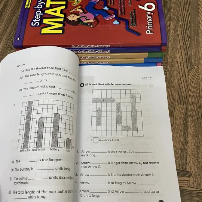 Bộ 3 Quyển - Level 5 - Complete maths, Step by step math, Challenging 4 in 1 maths (Tiểu học) - Hanoi Bookstore