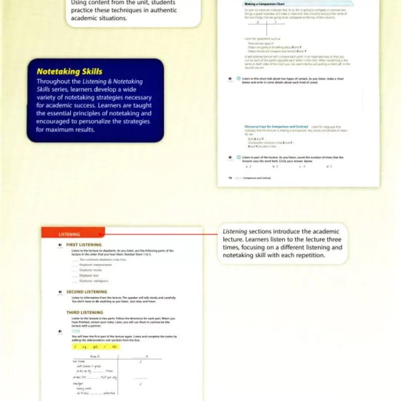 bộ sách 3 quyển Listening & Notetaking Skills 1,2,3 ( sách màu)
