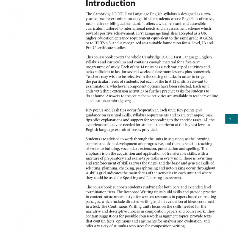 Cambridge IGCSE First Language English. Coursebook