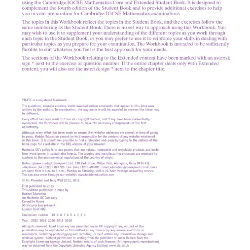 Cambridge IGCSE Mathematics Core and Extended