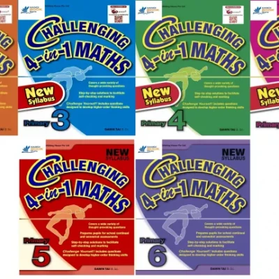 Bộ sách Challenging 4 in 1 maths 1,2,3,4,5,6 (Sách đen trắng)
