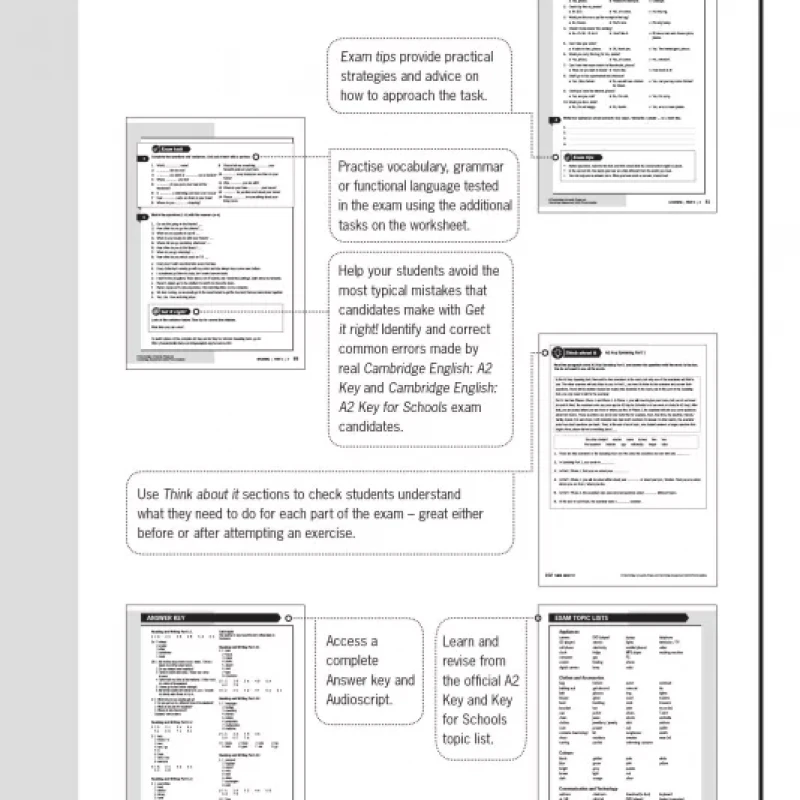 EXAM BOOSTER FOR A2 KEY AND A2 KEY FOR SCHOOL 2ND EDITION (SÁch đen trắng)