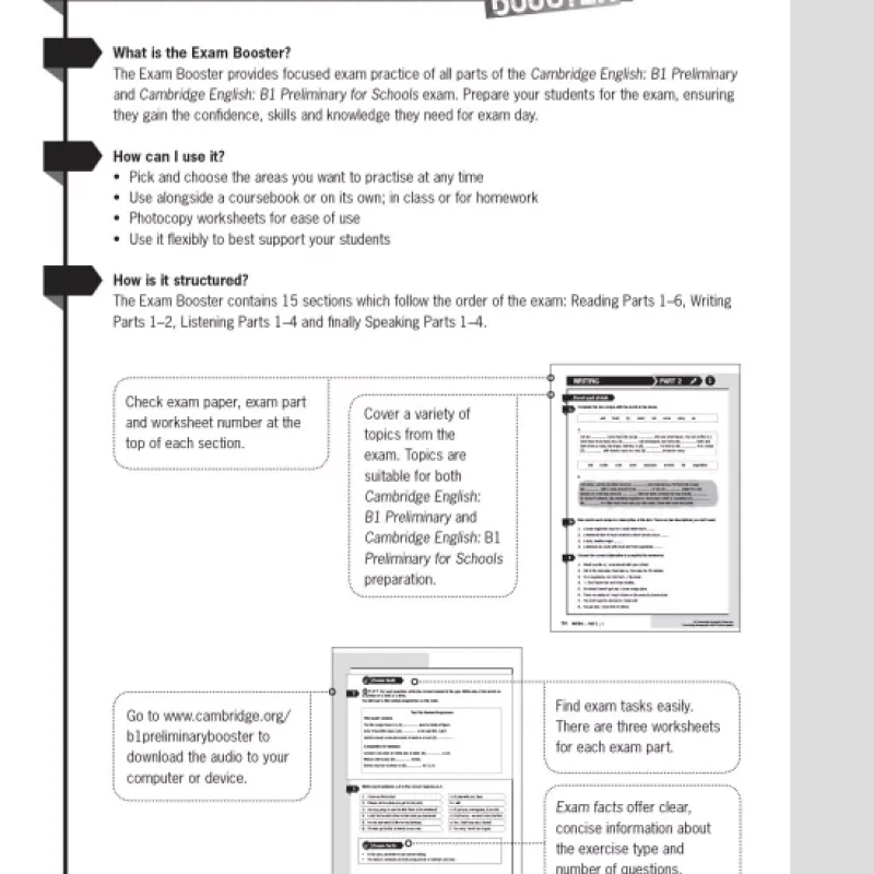 EXAM BOOSTER FOR B1 PRELIMINARY AND B1 PRELIMINARY FOR SCHOOL SECOND EDITION FOR REVISED 2020 EXAM (SÁch đen trắng)