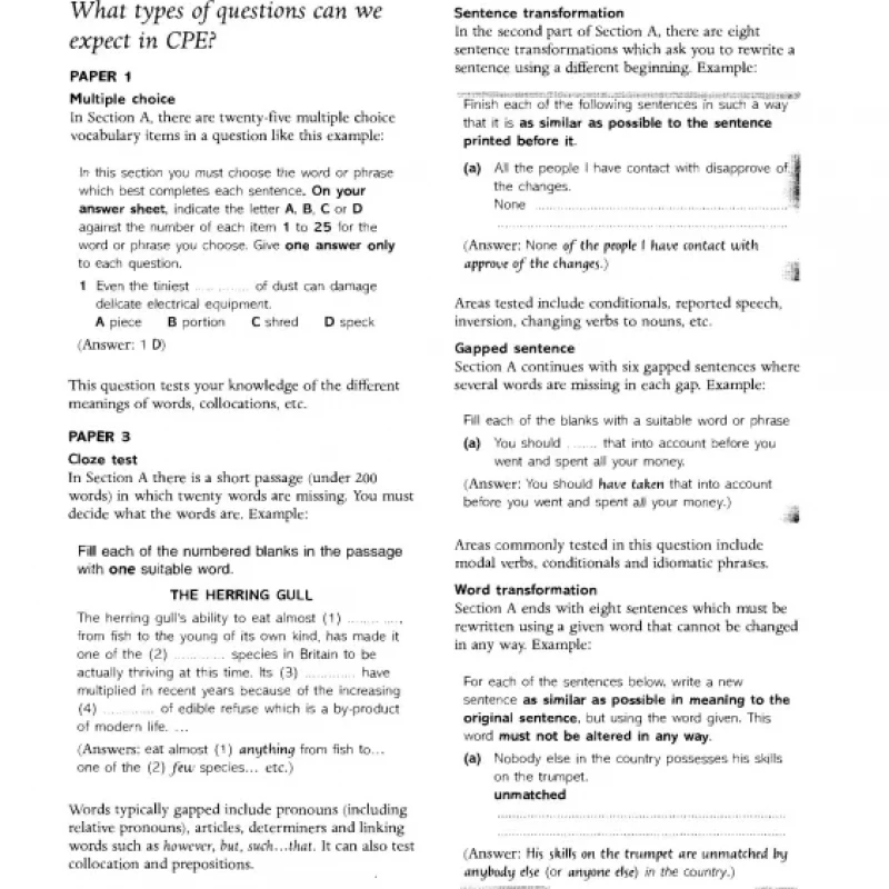 GRAMMAR AND VOCABULARY FOR CAMBRIDGE ADVANCED (Sách đen trắng)