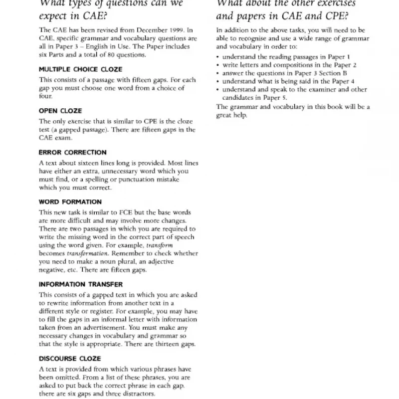 GRAMMAR AND VOCABULARY FOR CAMBRIDGE ADVANCED (Sách đen trắng)