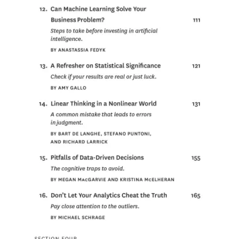 HBR Guide to Data Analytics Basics for Managers