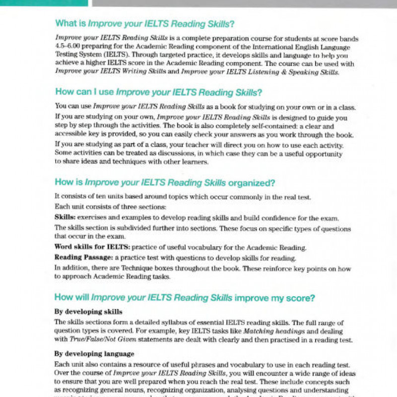 Improve Your Skills Reading for IELTS 4.5-6 Student with Answer Key (sach mau)