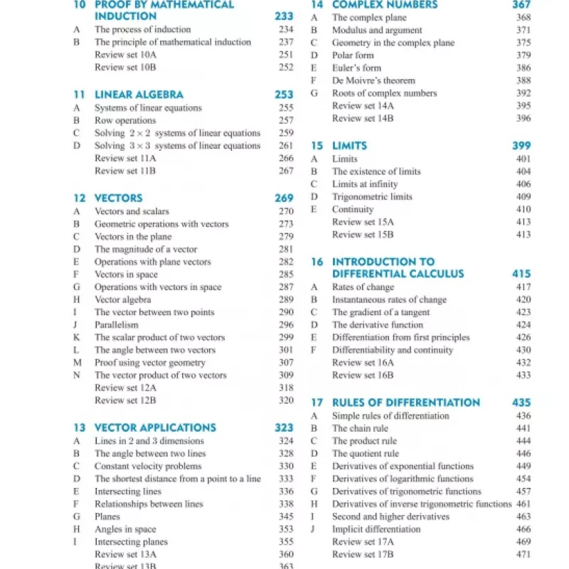 Mathematics Analysis and Approaches HL 2