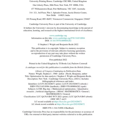 Optimization for Data Analysis