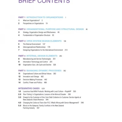Organization Theory Design An International Perspective