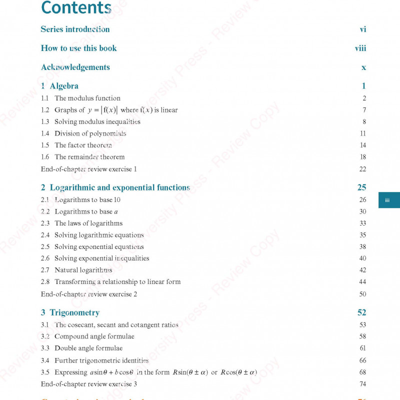 Cambridge International AS A Level Mathematics Pure Mathematics 2 3 Coursebook
