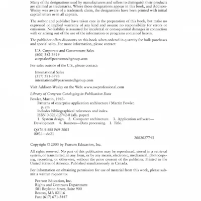 Patterns of Enterprise Application Architecture