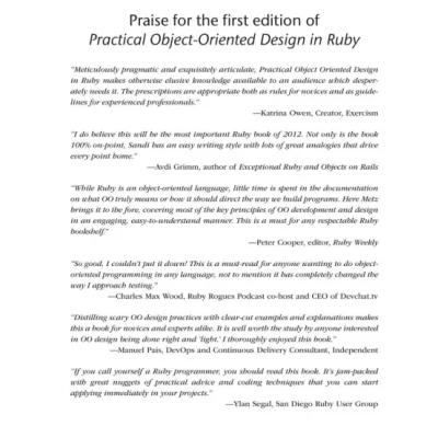 Practical Object Oriented Design An Agile Primer Using Ruby