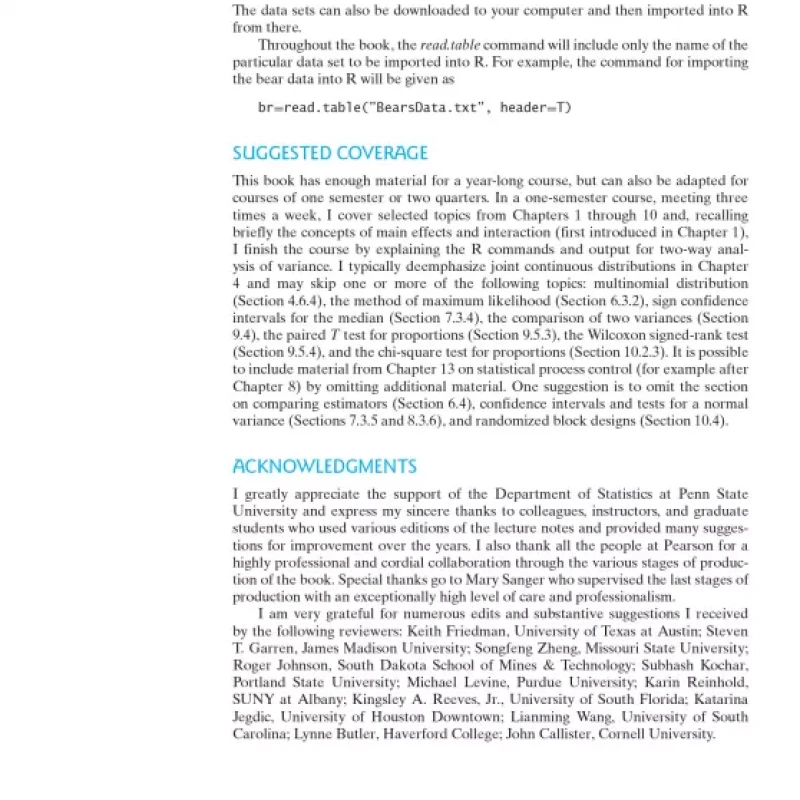 Probability Statistics with R for Engineers and Scientists