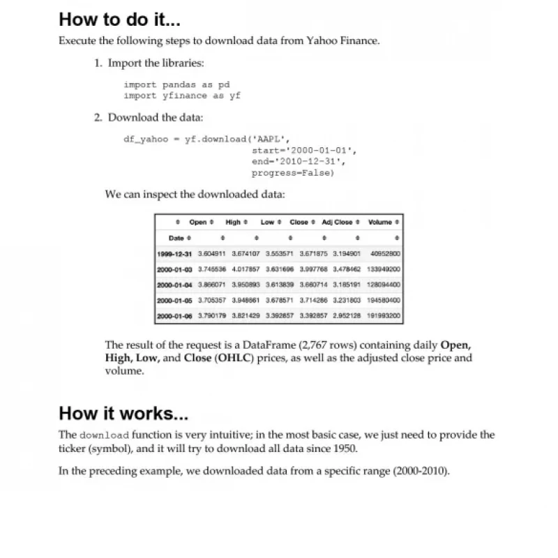 Python for Finance Cookbook Over 50 recipes for applying modern Python
