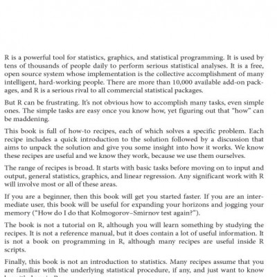 R Cookbook Proven Recipes for Data Analysis, Statistics, and Graphics