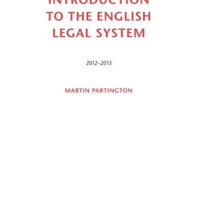 Sách Introduction to the English Legal System 2012-2013