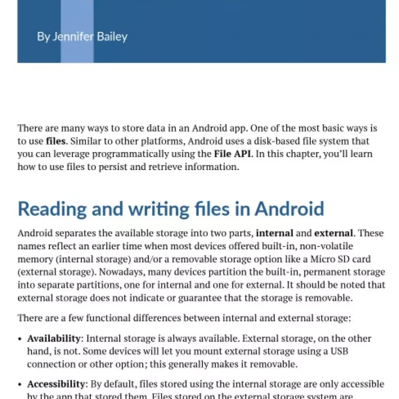Saving Data on Android