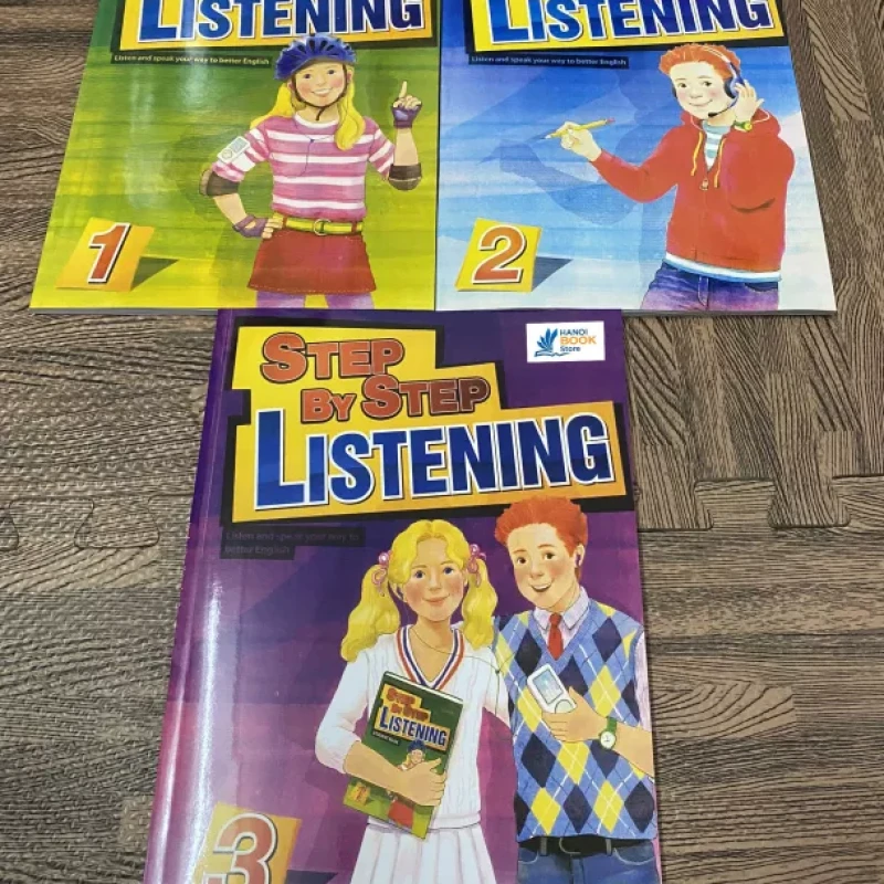 Step By Step Listening 1,2,3 sách màu
