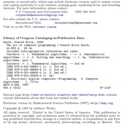 The Art of Computer Programming Volume 1 Fundamental Algorithms, 3rd Edition