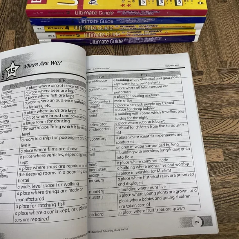 Bộ sách 6 quyển Ultimate Guide for Grammar vocabulary and Comprehension 1,2,3,4,5,6