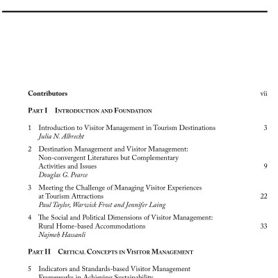 Sách Visitor management in tourism destinations